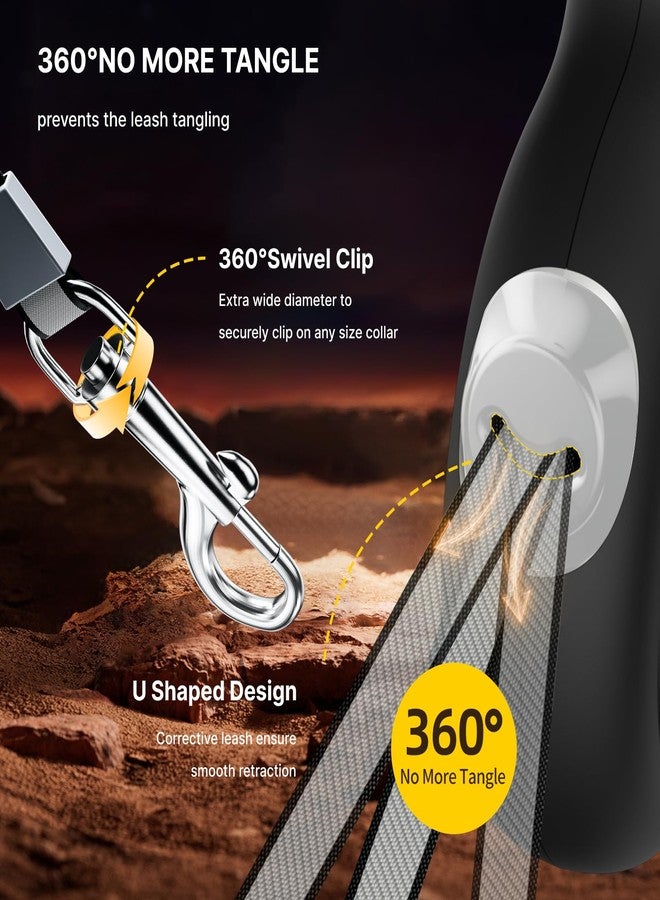 Petsuper AutoBrake Retractable Dog Leash for Medium and Large Dogs, 360° Tangle-Free Dog Leash and 16Ft Strong Nylon Tape, Ergonomically Comfortable and Lightweight Grip Handle (Black) - Image 5